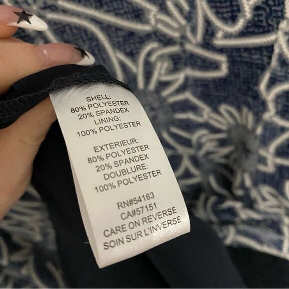 Tommy Hilfiger Blue Floral Lined Fit and Flare Wedding Dress Womens Size 14 - Picture 6 of 8